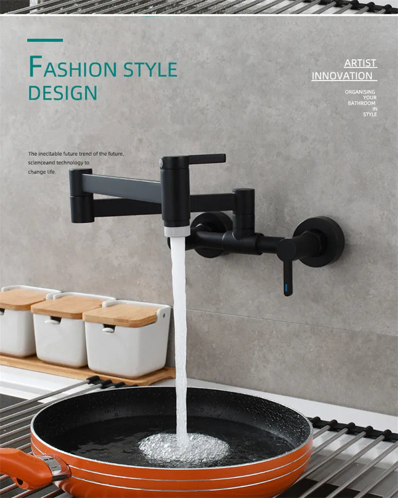 Pot Filler Tap Wall Mounted Foldable Faucet Cold