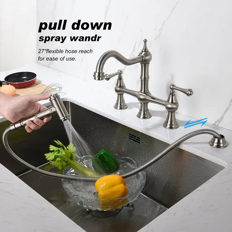 Basin Faucet Cold Faucet Brass Double-Handle Swivel Sink