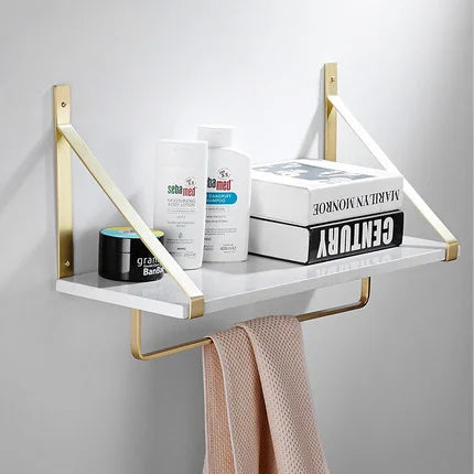 Bathroom Towel Rack Corner Shelf Paper Holder Hook