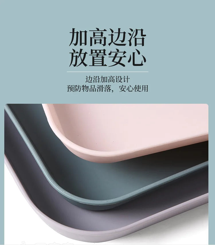 Exquisite Nordic Multi-Function Rectangular Plastic Serving Tray