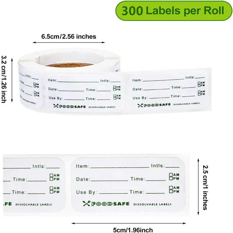 300/Pcs Food Storage Labels Adhesive Removable Food Labels