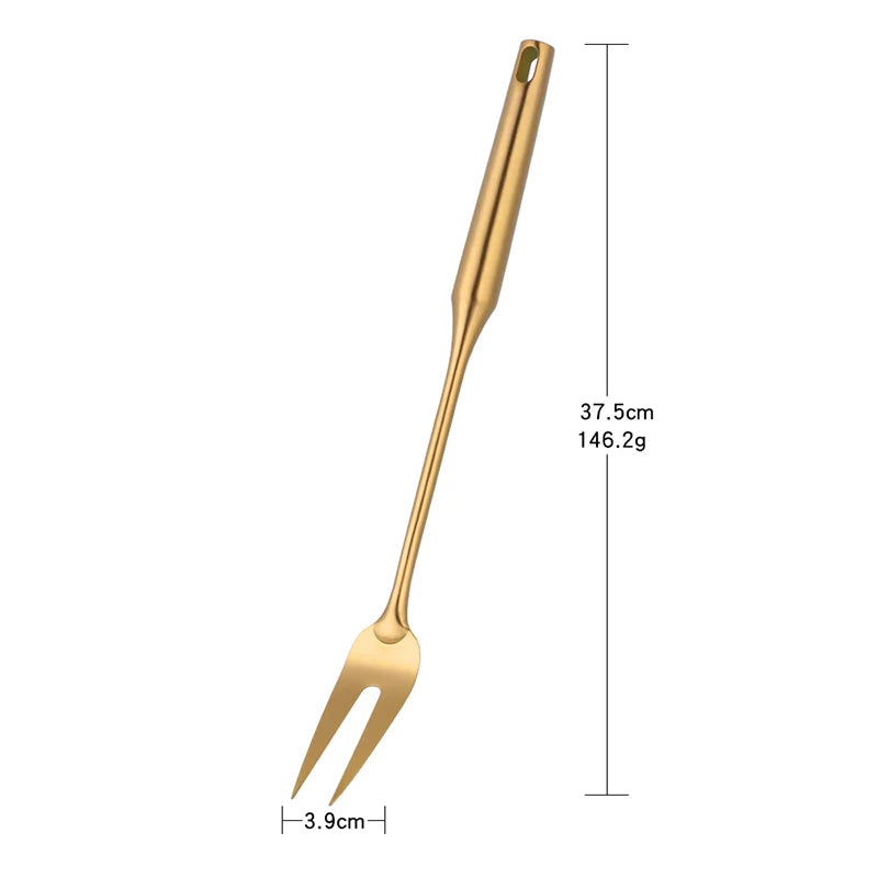 1pc Stainless Steel Cooking Gold Soup Ladle Spoon