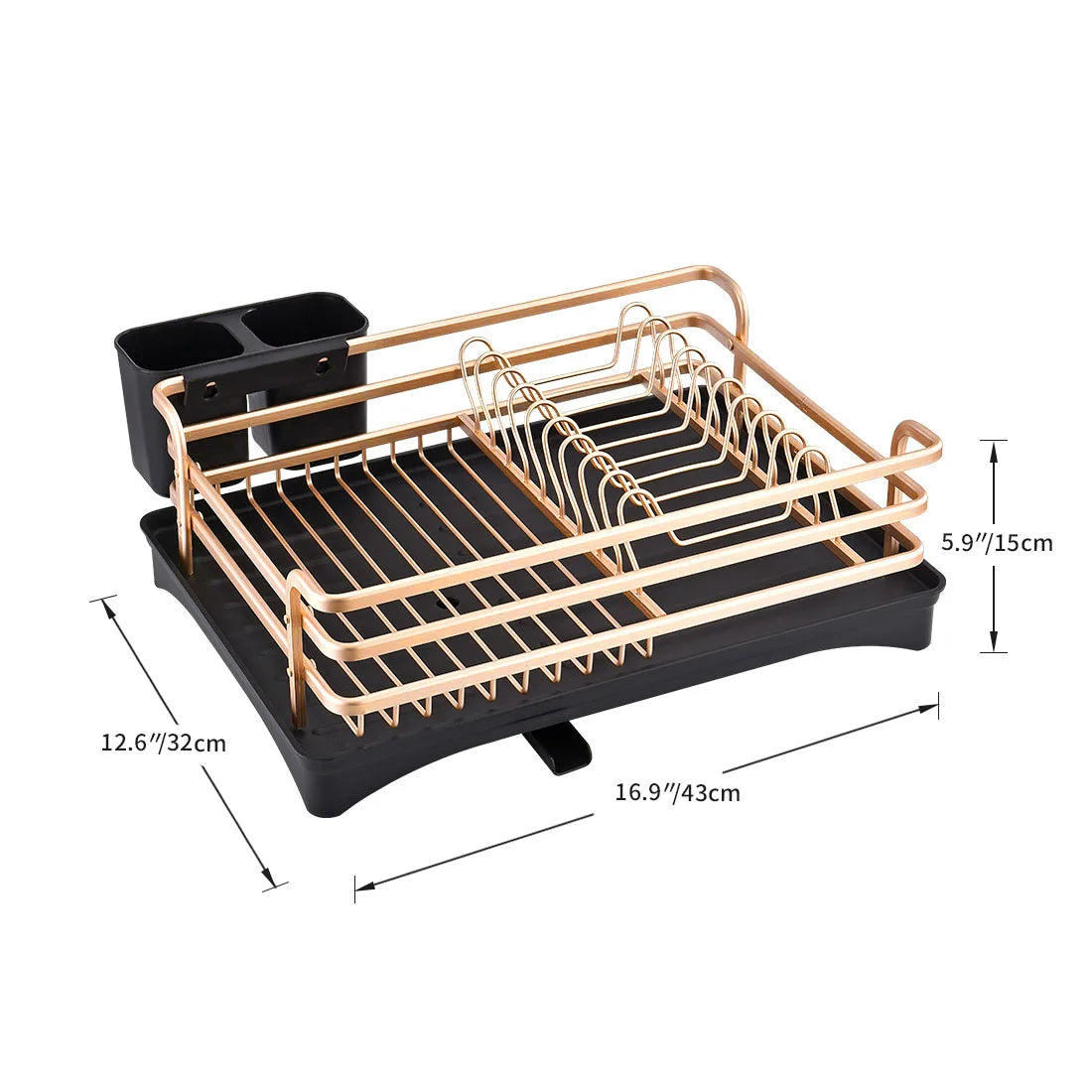 Dish Drying Rack Aluminum Sink Stand Organizer Drainer