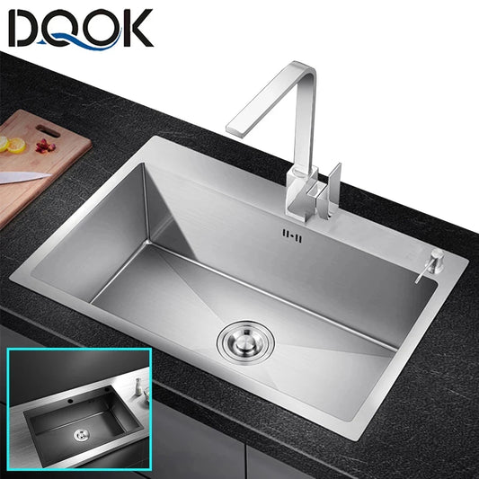 Dqok Stainless Steel Sink Slot Dish Basin Sink