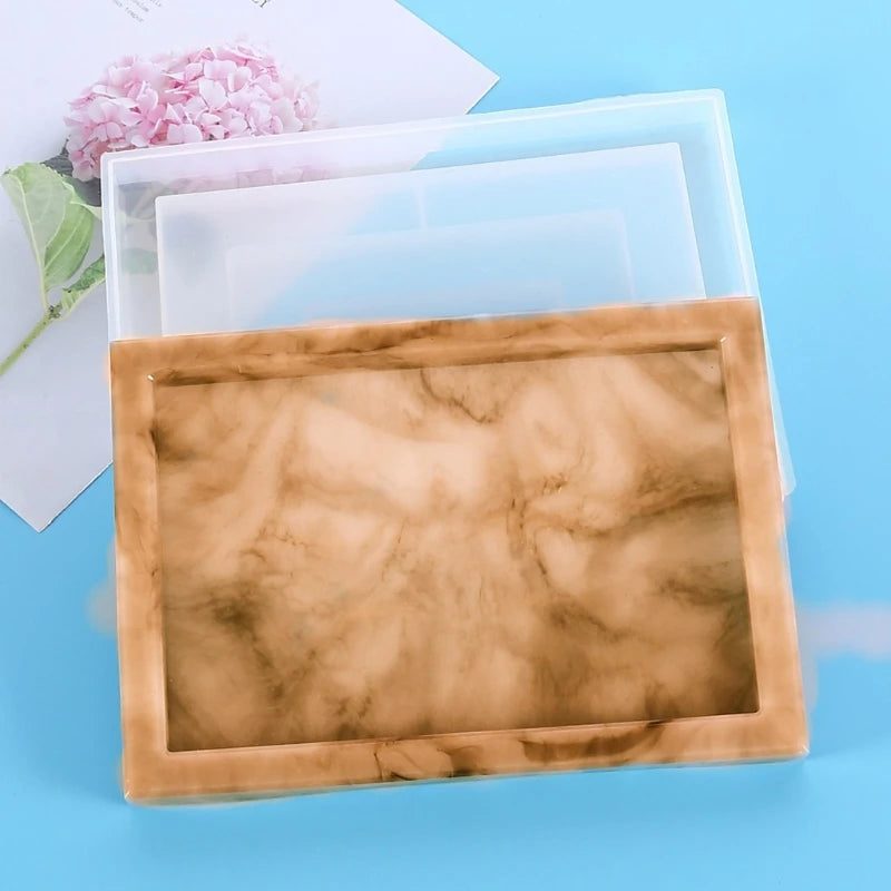 Diy Rectangle Flower Pot Tray Epoxy Resin Mold