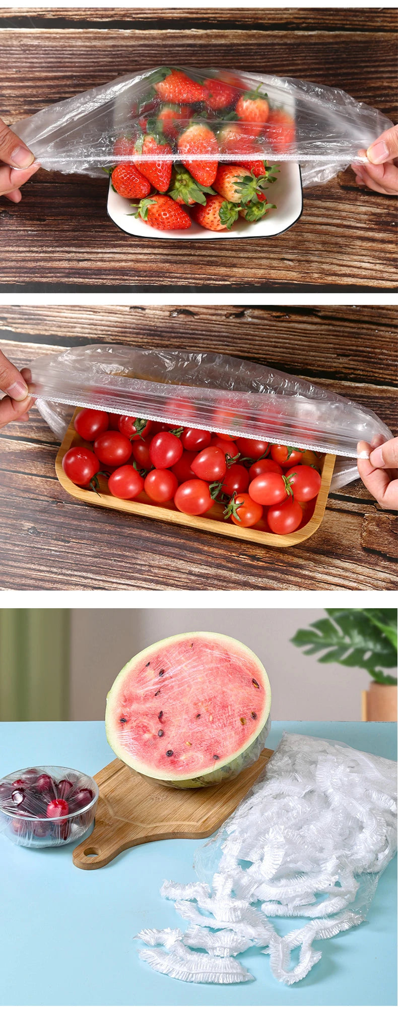 Reusable Disposable Food Cover Plastic Wrap Durable Elastic