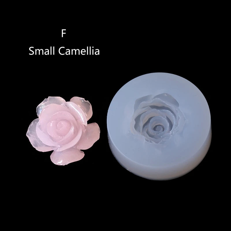10 Styles 3d Flower Silicone Mold Resin Camellia