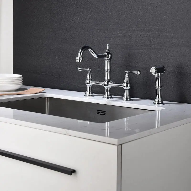 Basin Faucet Cold Faucet Brass Double-Handle Swivel Sink