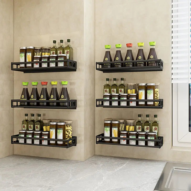 Multi-Purpose Organizer Wall Mount Spice Rack Shelf Bracket