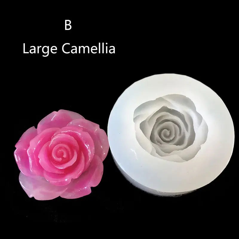 10 Styles 3d Flower Silicone Mold Resin Camellia
