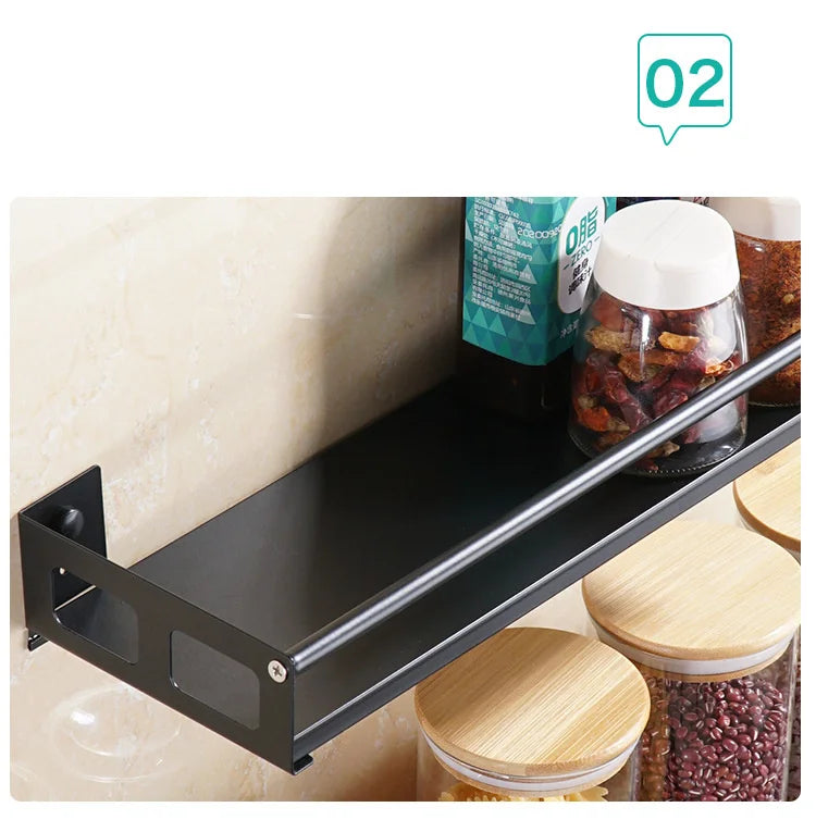 Multi-Purpose Organizer Wall Mount Spice Rack Shelf Bracket