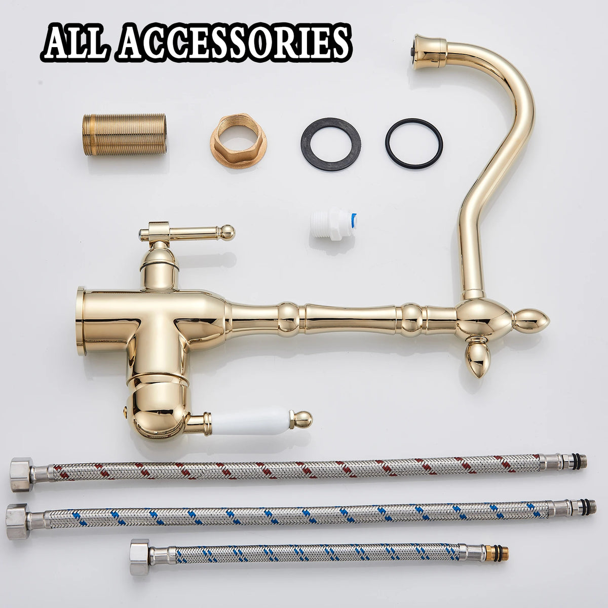 Polished Golden Filter Faucet Drinking Pure Water Tap