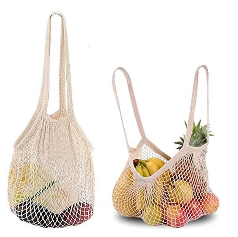 Reusable Cotton Mesh Produce Bags Vegetable Fruit Food