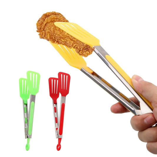 Cooking Non-Stick Tongs Pizza Bread Steak Clip Stainless