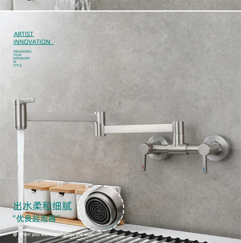 Pot Filler Tap Wall Mounted Foldable Faucet Cold