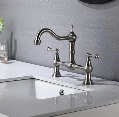 Basin Faucet Cold Faucet Brass Double-Handle Swivel Sink