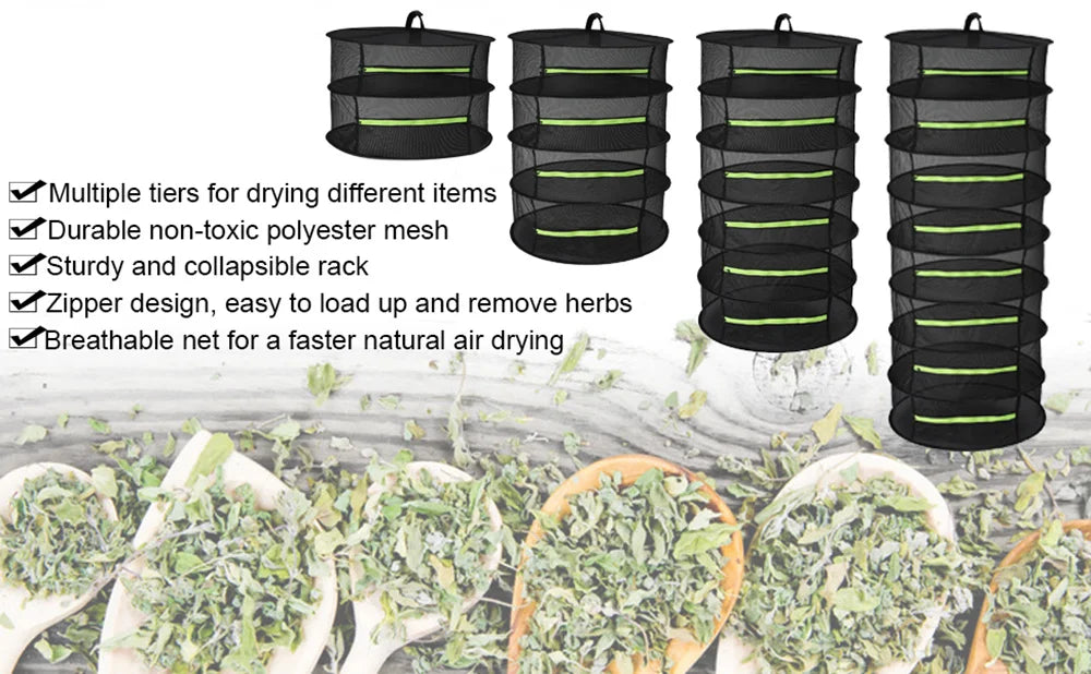 2/4/6/8 Layer Herb Drying Rack Net Vegetables Flower