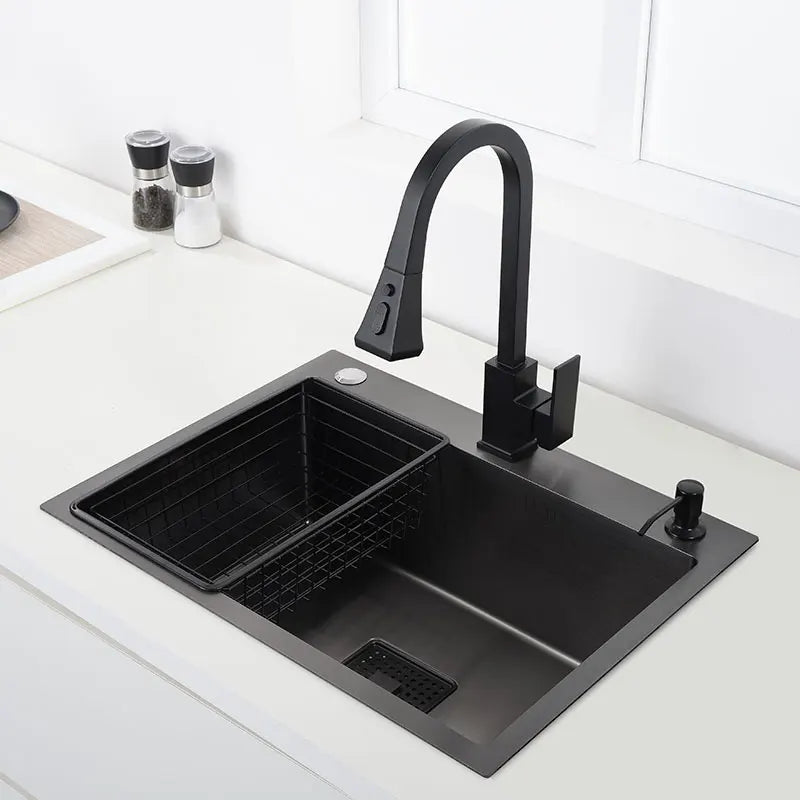 Black Sink 304 Stainless Steel Vegetable Washing Basin