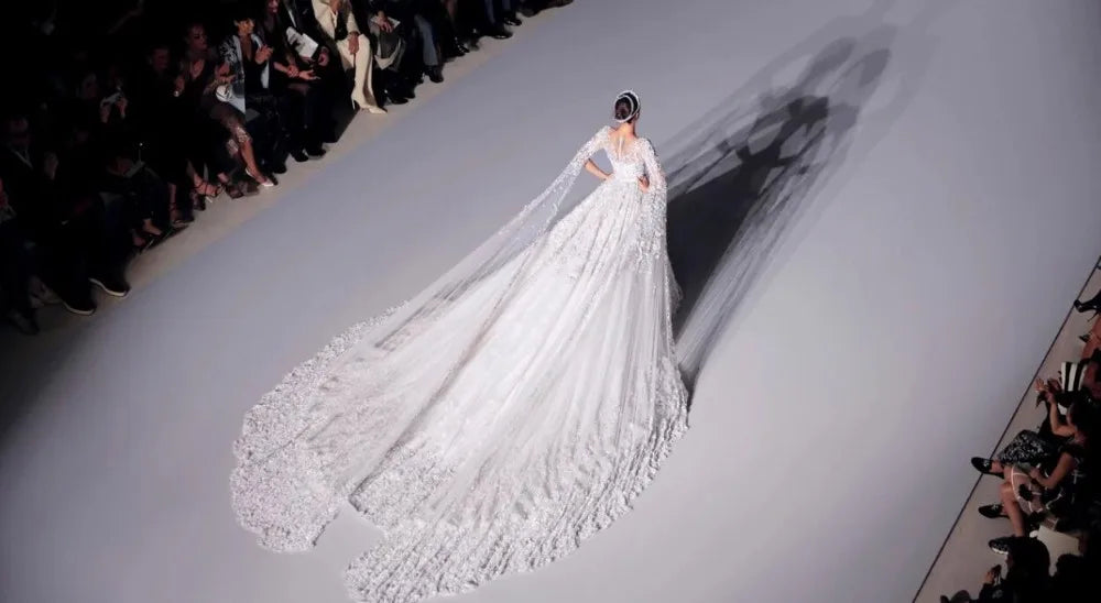 Exquisite Lace Mermaid Wedding Dresses Shine Crystal Lllusion