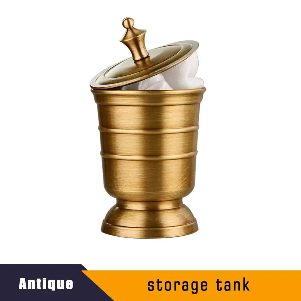 Antique Brass Soap Dish Liquid Soap Dispenser Toothbrush
