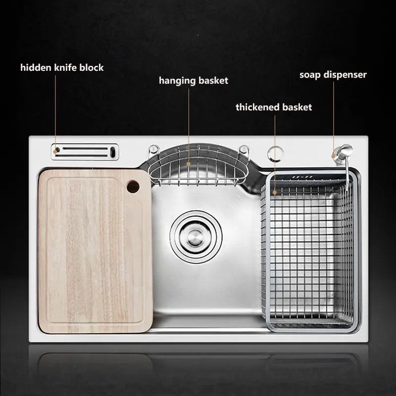 Sink Stainless Steel 2mm Thickness Brushed Sinks Bowl