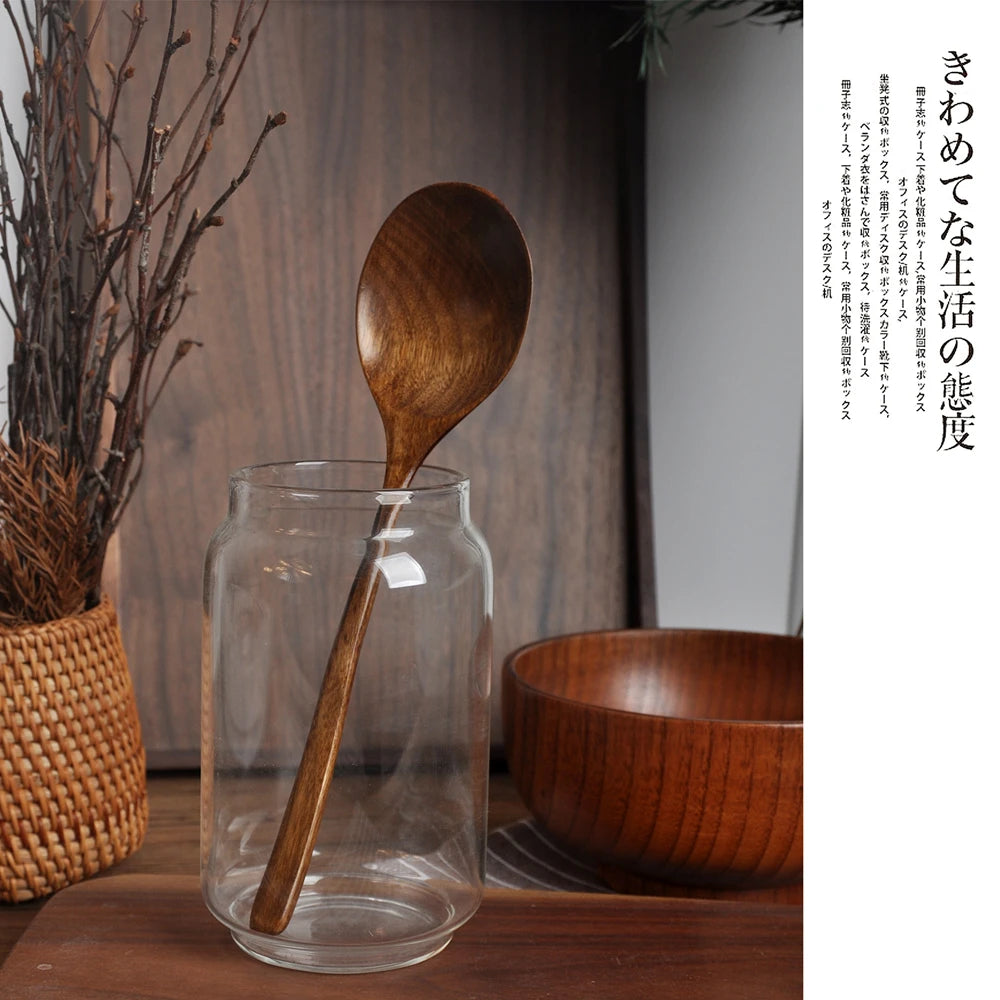 Natural Long Handle Wooden Spoon Japanese-Style Rice Scoop