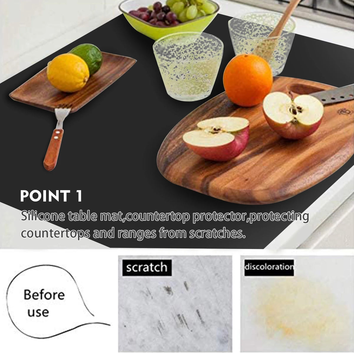 Silicone Mat Countertop Protector Mega Size Multipurpose Non-Skid