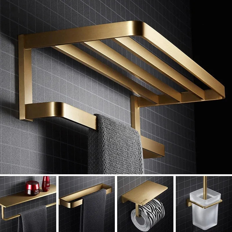 Bathroom Towel Rack Corner Shelf Paper Holder Hook