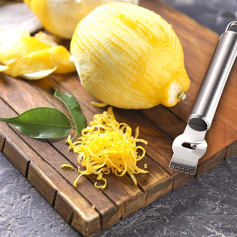 Stainless Steel Lemon Zester Grater Channel Knife Hanging