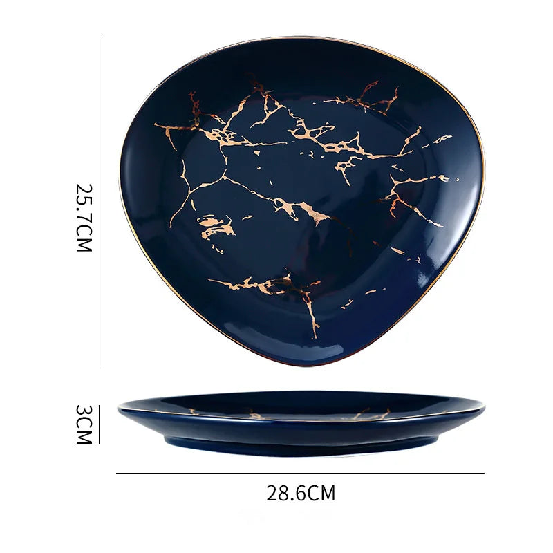 Nordic Dinner Irregular Plates Ins Gold Inlay Dinner