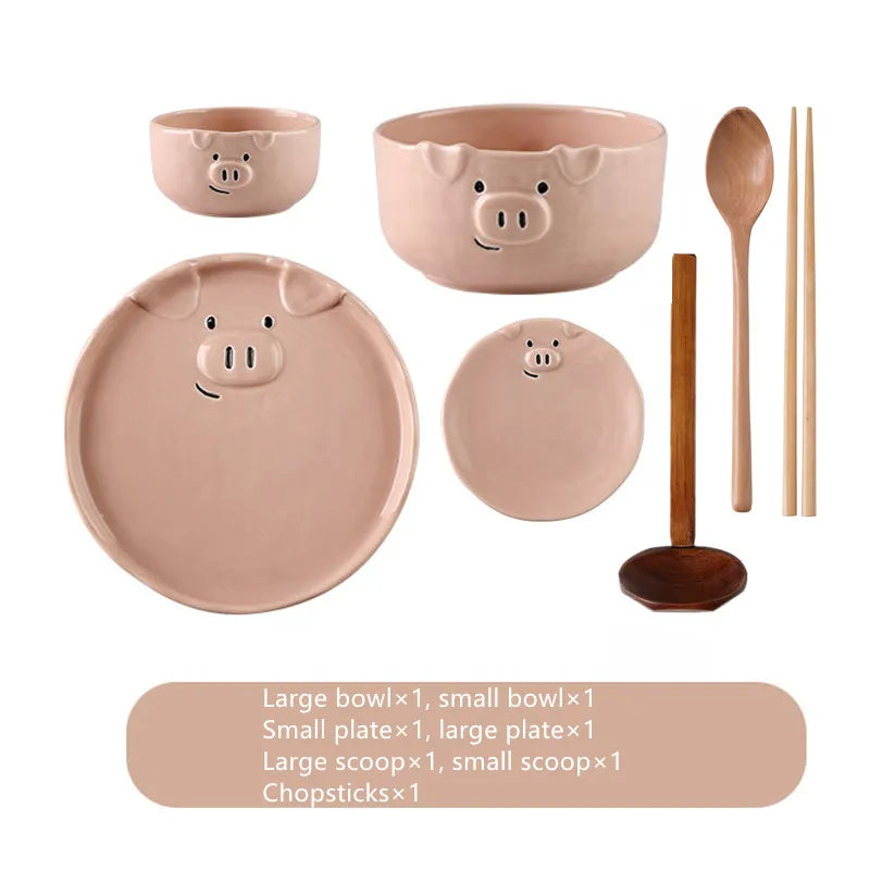 Cute Dish Ceramic Japanese Cartoon Tableware Creative Personality