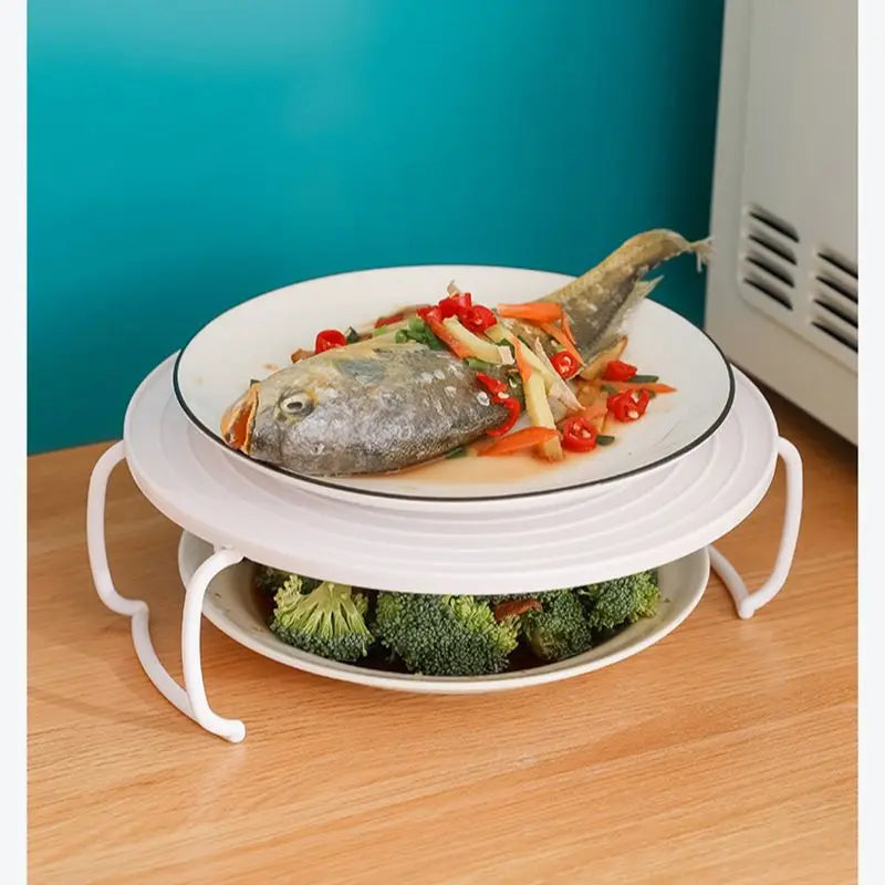 Microwave Storage Rack Meal Heating Tiered Steaming Rack