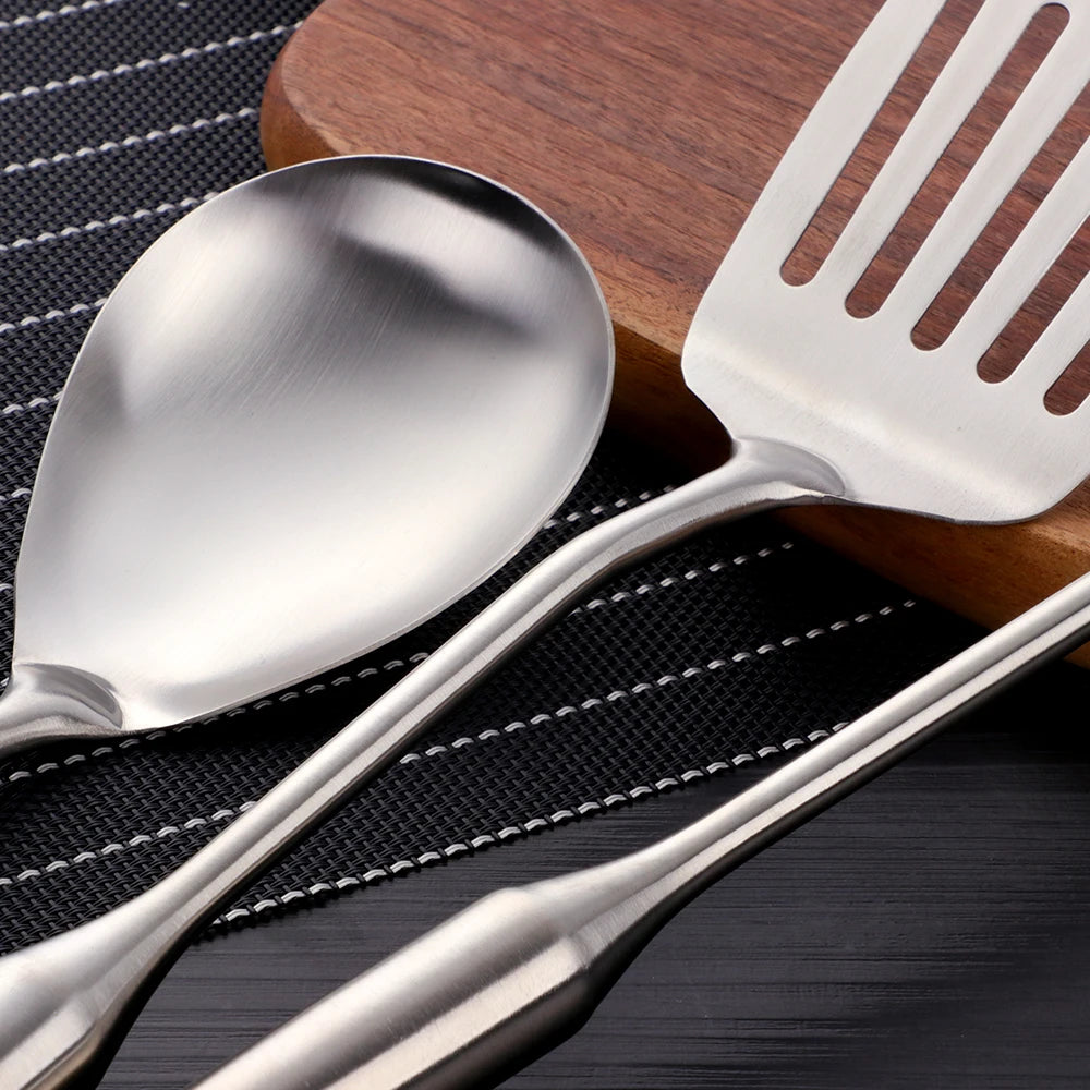 1/7/10pcs Utensils Cooking Stainless Steel Shovels Turner Ladle