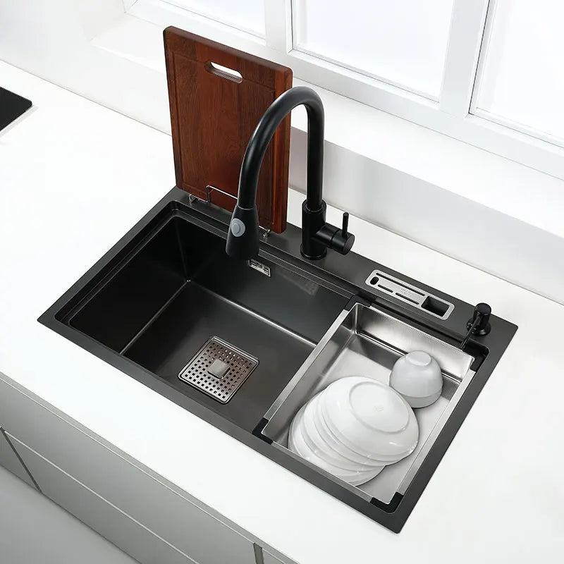 Black High Low Sink Sink Knife Holder Vegetable