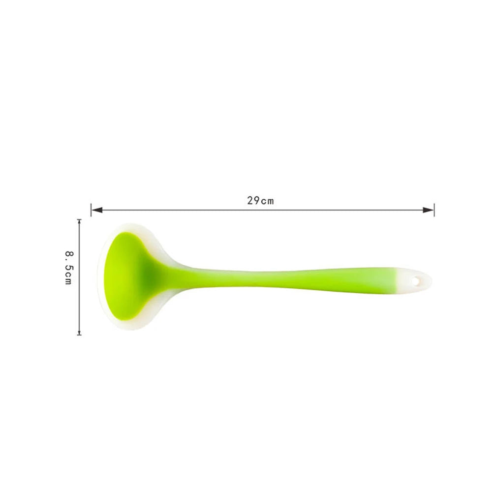 Long Handle Silicone Soup Spoon Non-Stick Large Food