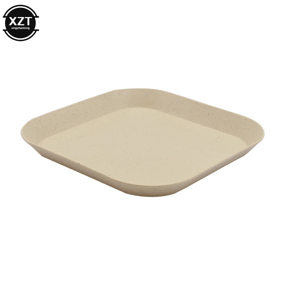 Wheat Straw Dishes Anti-Drop Square Dishes Children Dishes