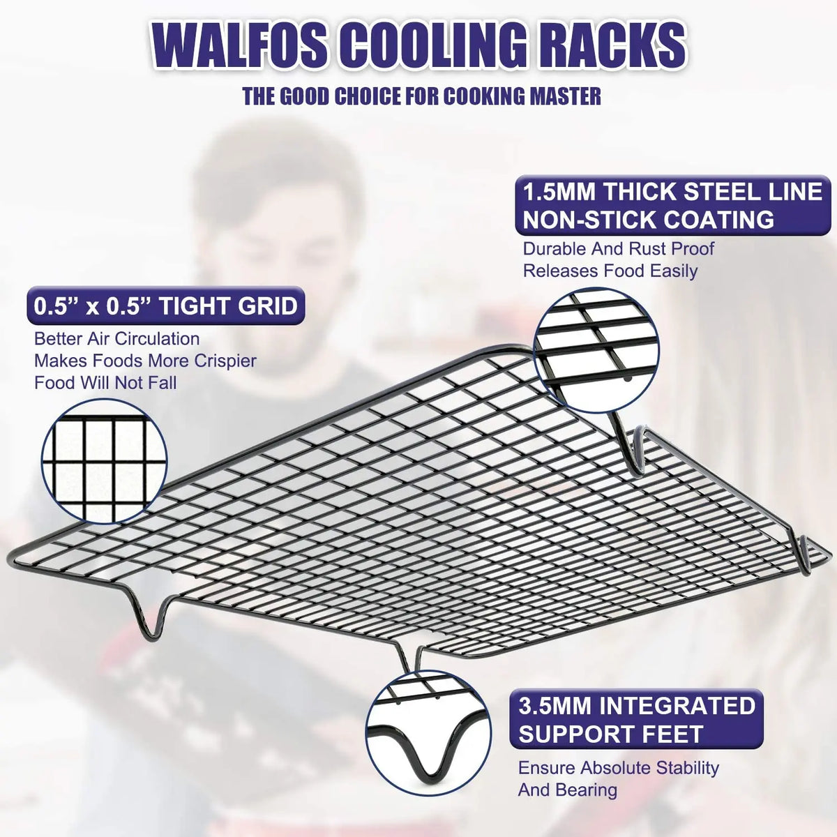 Walfos Stainless Steel Nonstick Cooling Rack Cooling Grid