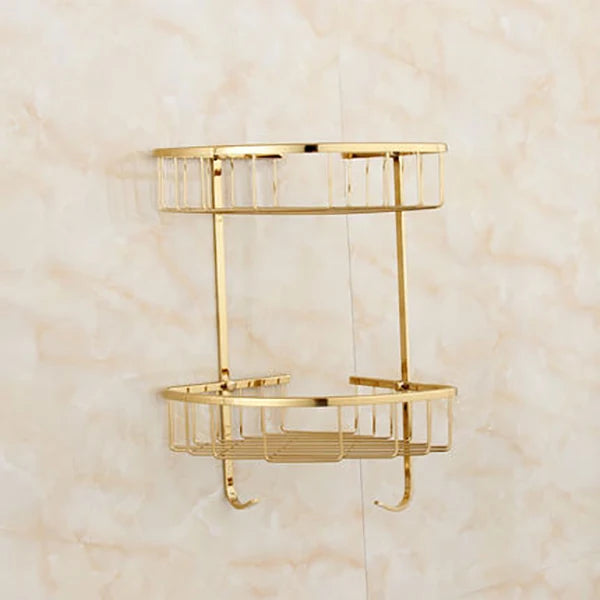 Tuqiu Bathroom Gold Bathroom Shelf Towel Rack Towel