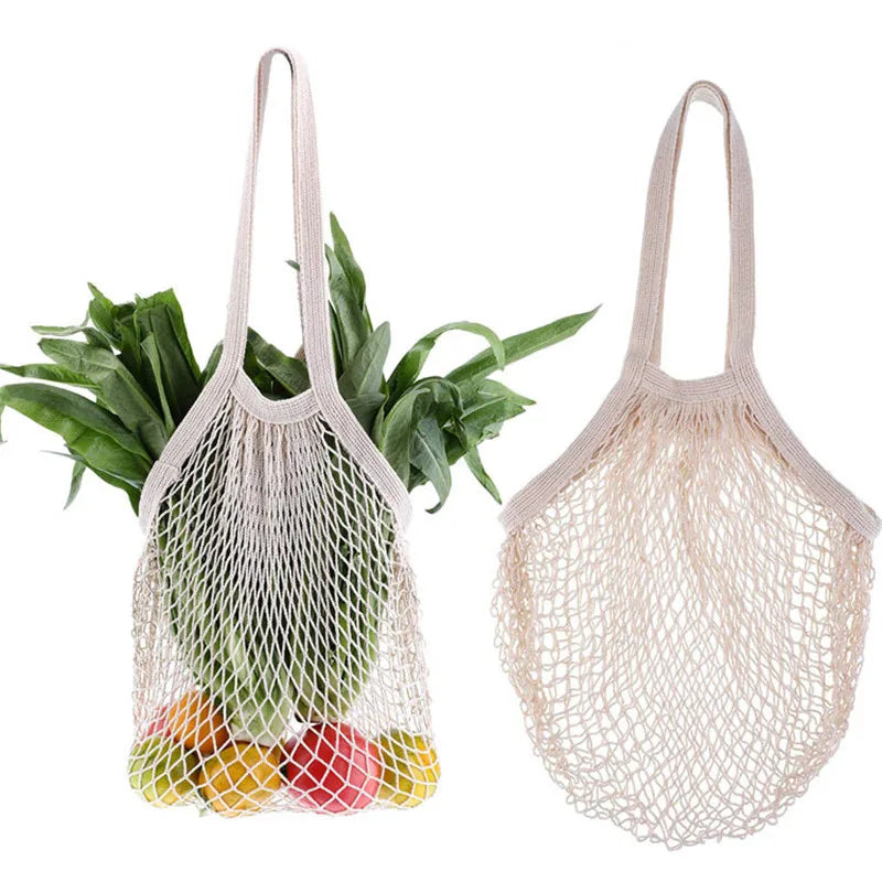 Reusable Cotton Mesh Produce Bags Vegetable Fruit Food