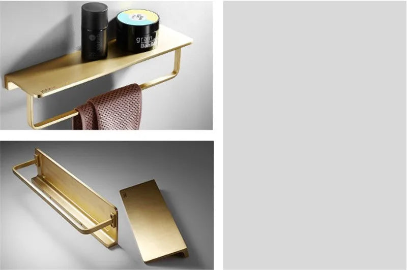 Bathroom Towel Rack Corner Shelf Paper Holder Hook