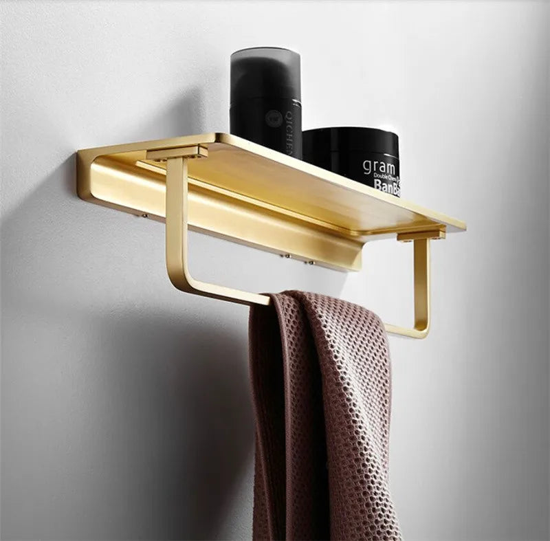 Bathroom Towel Rack Corner Shelf Paper Holder Hook