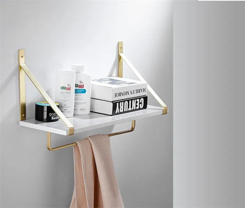Bathroom Towel Rack Corner Shelf Paper Holder Hook