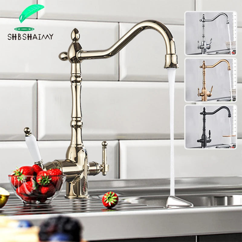 Polished Golden Filter Faucet Drinking Pure Water Tap