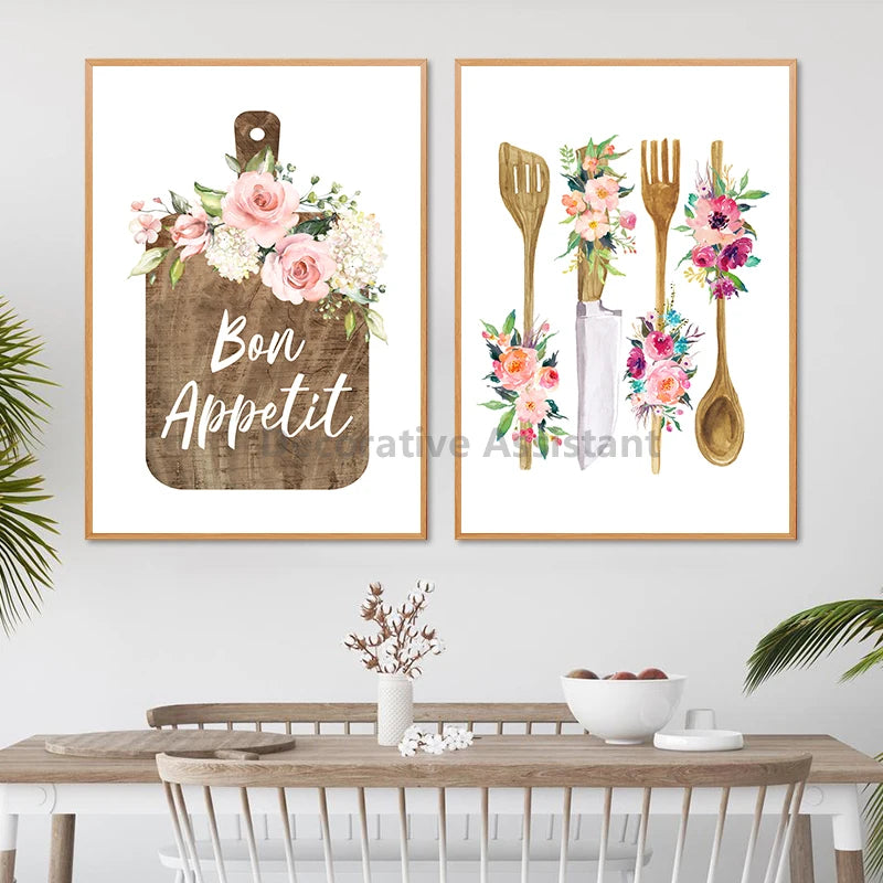 French Bon Appetit Art Print Wall Decor Housewarming