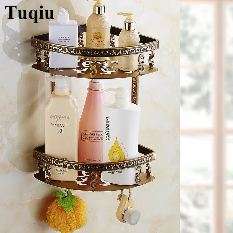 Tuqiu Bathroom Antique Bronze Carved Aluminum Bath Hardware