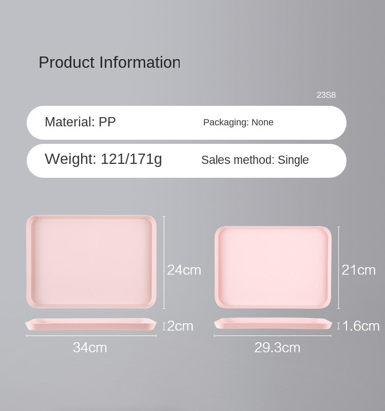 Exquisite Nordic Multi-Function Rectangular Plastic Serving Tray