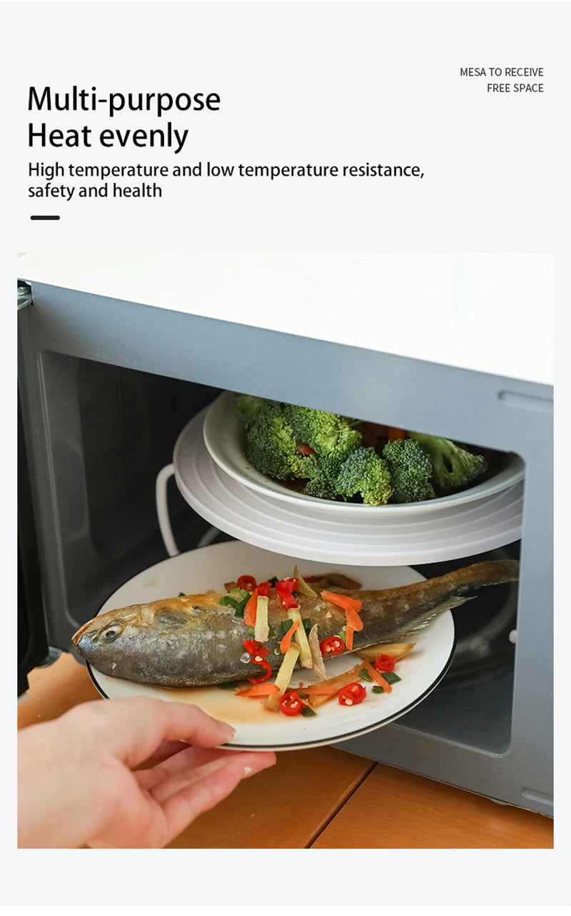 Microwave Storage Rack Meal Heating Tiered Steaming Rack