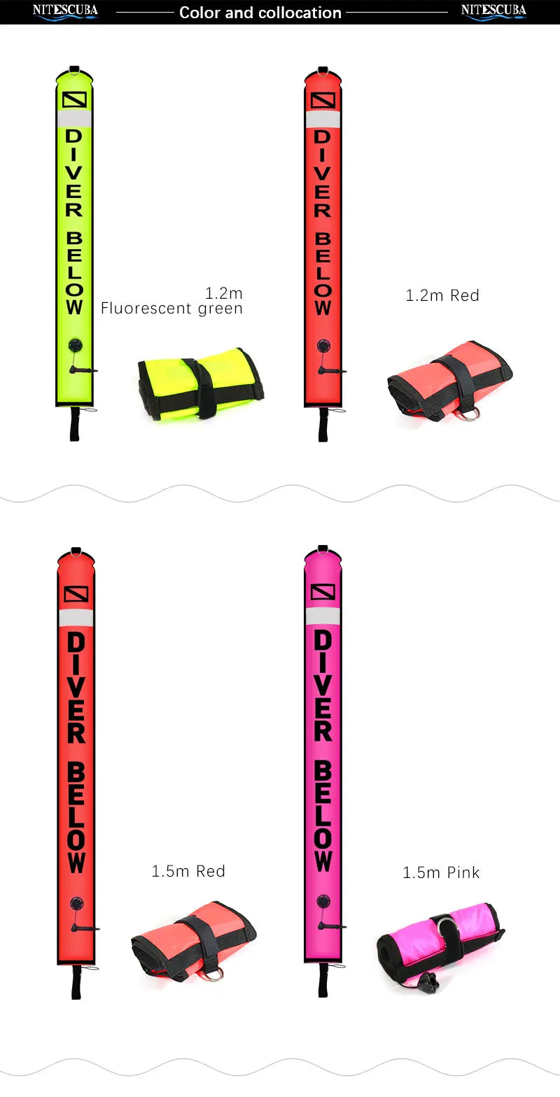 2m/1 5m/1 8m Scuba Diving Colored Buoy -