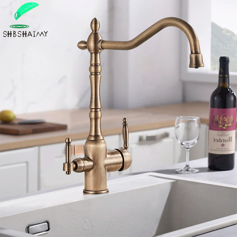 Polished Golden Filter Faucet Drinking Pure Water Tap