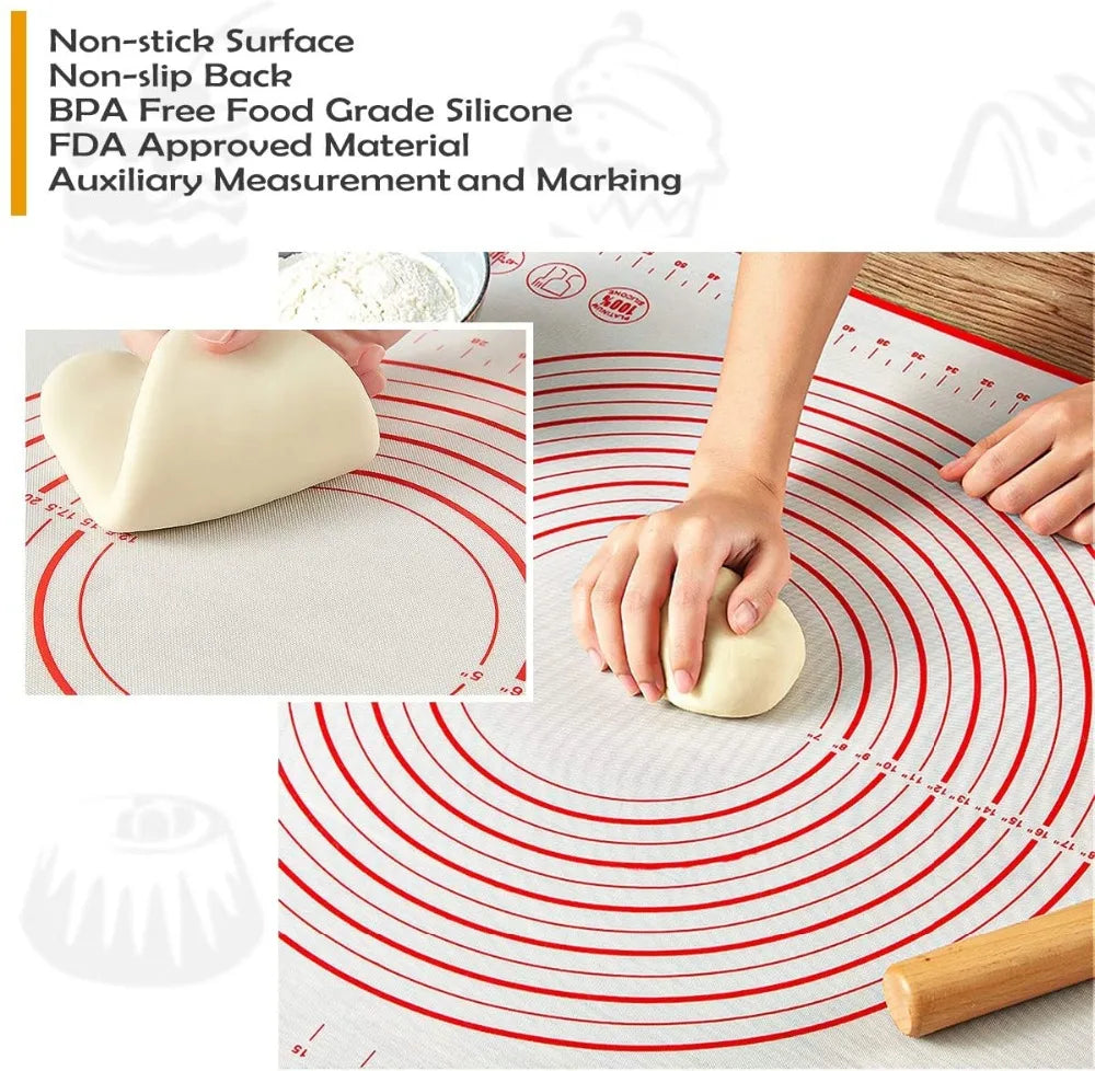 Oversize 80/70/60cm Silicone Baking Mat Pastry Rolling Kneading